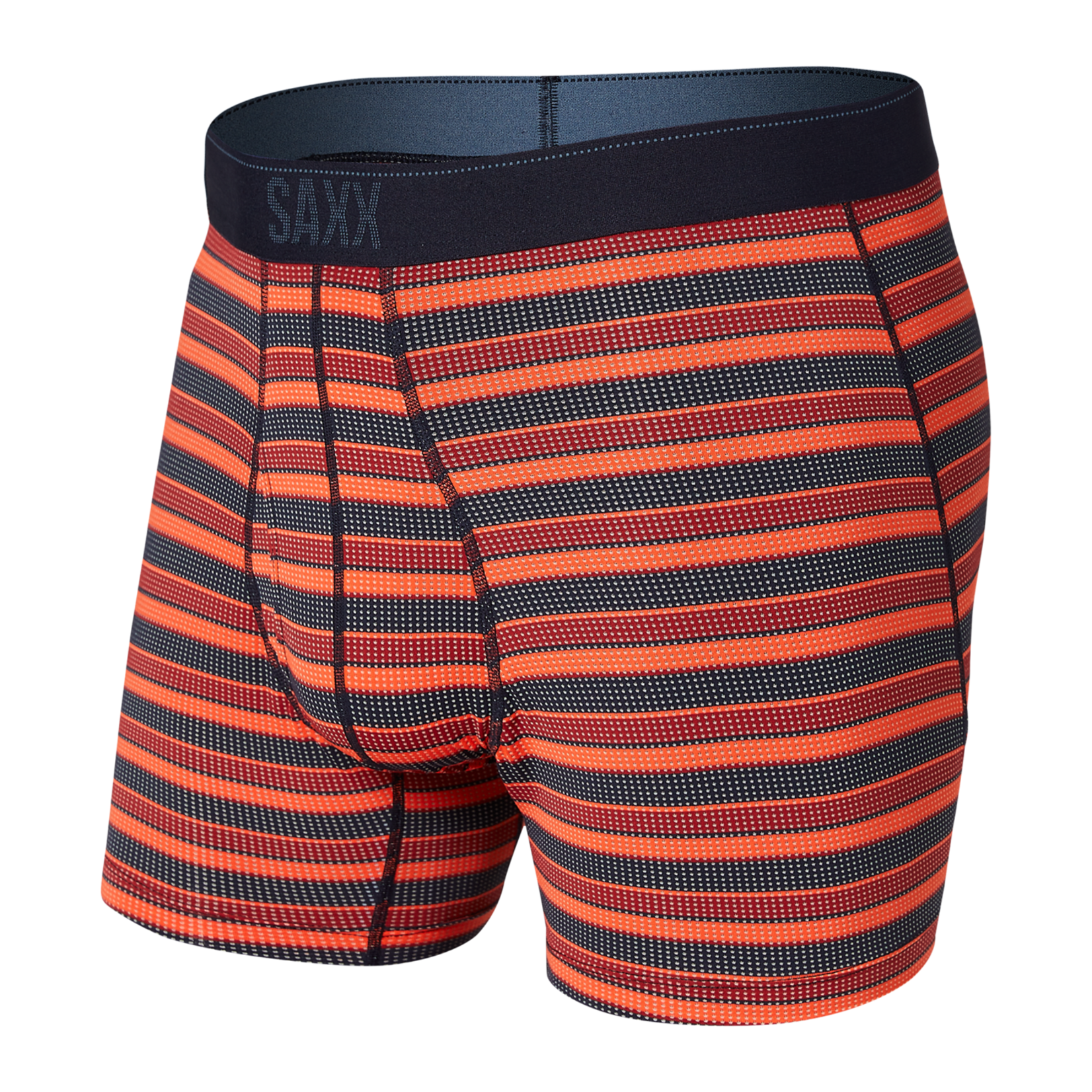 Saxx Saxx Underwear, Quest Boxer Brief Fly, Mens, SRS-Red Solar Stripe