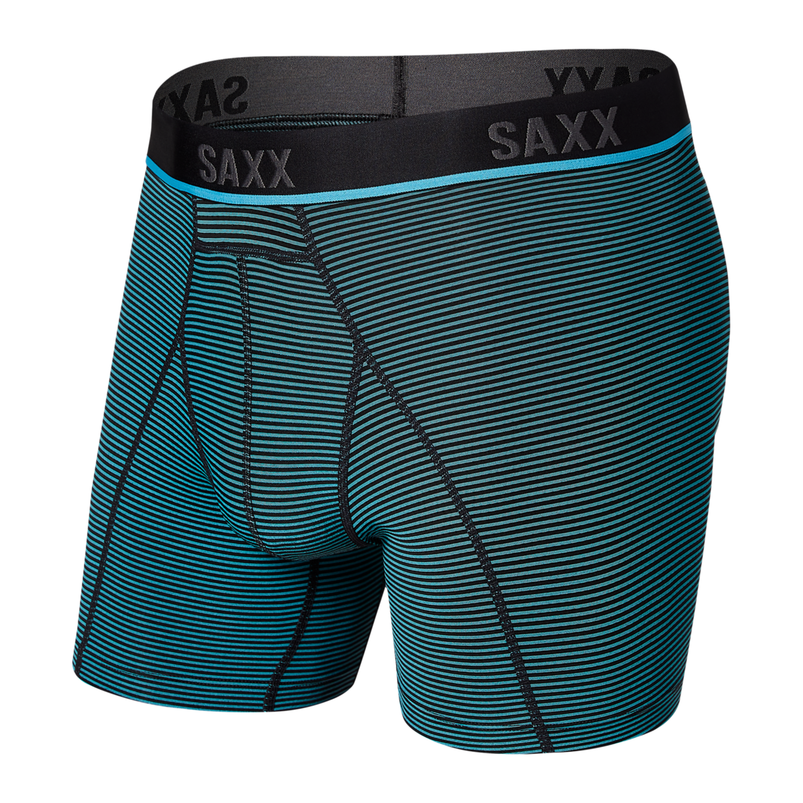 Saxx Saxx Underwear, Kinetic HD Boxer Brief, Mens, CFS-Cool Blu Feed Stripe