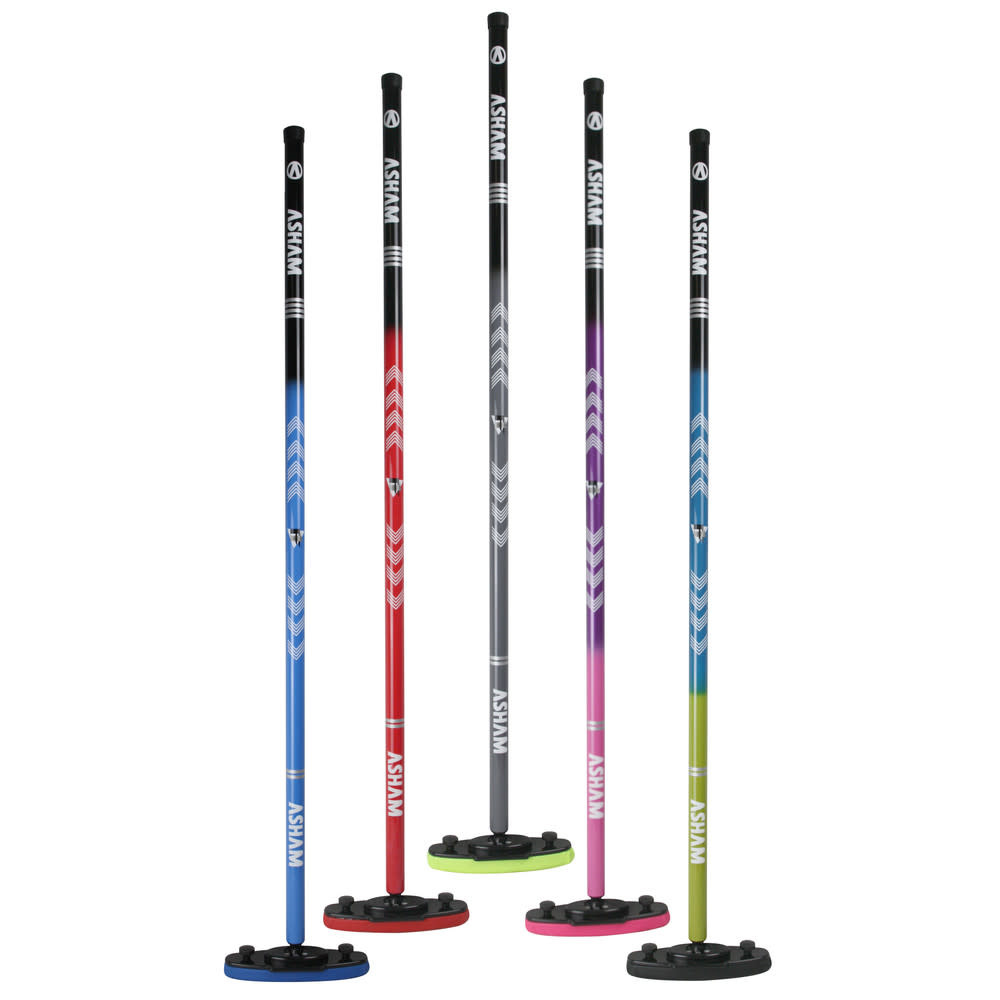 Asham Curling Broom, Fiberglass V2 TimeOut Sports Excellence