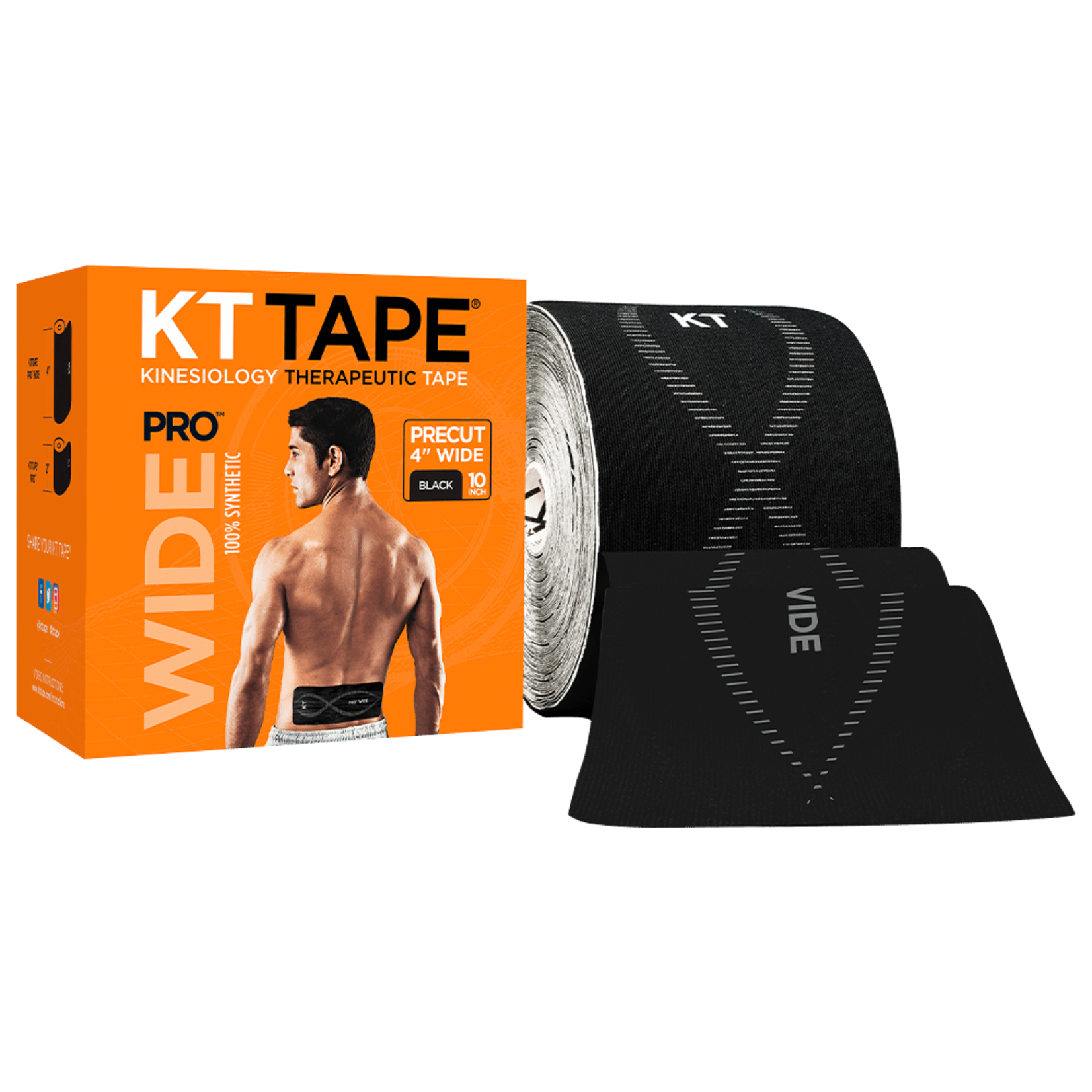 KT Tape KT Kinesiology Therapeutic Tape, Pro Wide, Jet Blk