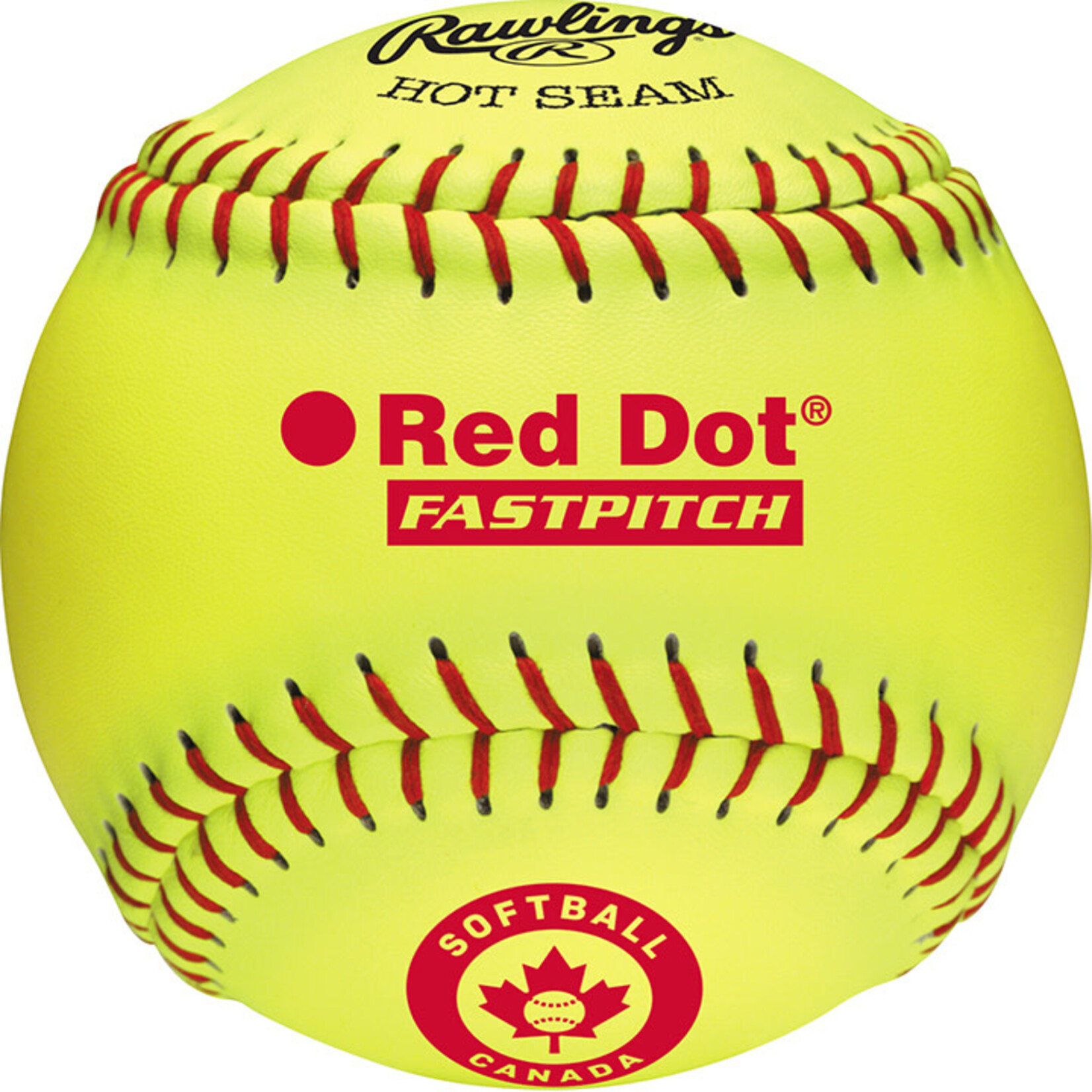 Rawlings Rawlings Baseball, Red Dot Fastpitch, .47 Cor, 375 Lbs Compression, 11", Yel, 12-Pack