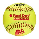 Rawlings Rawlings Baseball, Red Dot Fastpitch, .47 Cor, 375 Lbs Compression, 12", Yel, 12-Pack