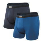 Saxx Saxx Underwear, Sport Mesh BB Fly, 2-Pack, Mens, NCT-Nvy/City Blu