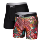 Saxx Saxx Underwear, Volt Boxer Brief, 2-Pack, Mens, XTV-Tropix Deluxe/Blk