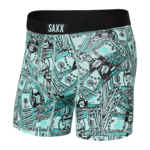 Saxx Saxx Underwear, Vibe Boxer Modern Fit, Mens, CHG-Cold Hard Cash/Ice Grn