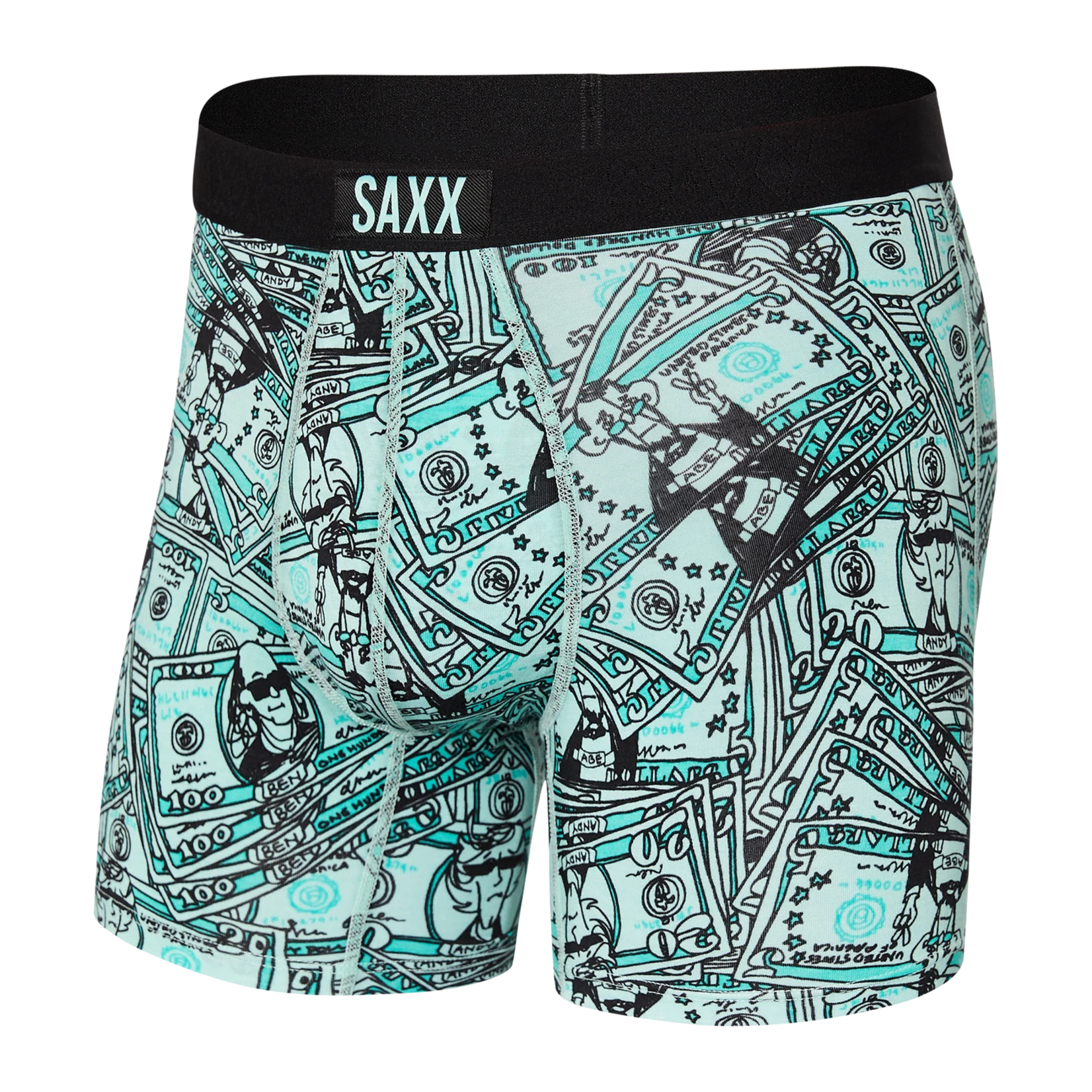 Saxx Saxx Underwear, Vibe Boxer Modern Fit, Mens, CHG-Cold Hard Cash/Ice Grn