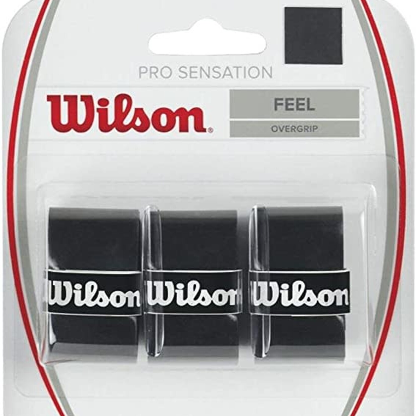 Wilson Wilson Tennis Racquet Grip, Pro Overgrip Sensation, 3-Pack, Blk