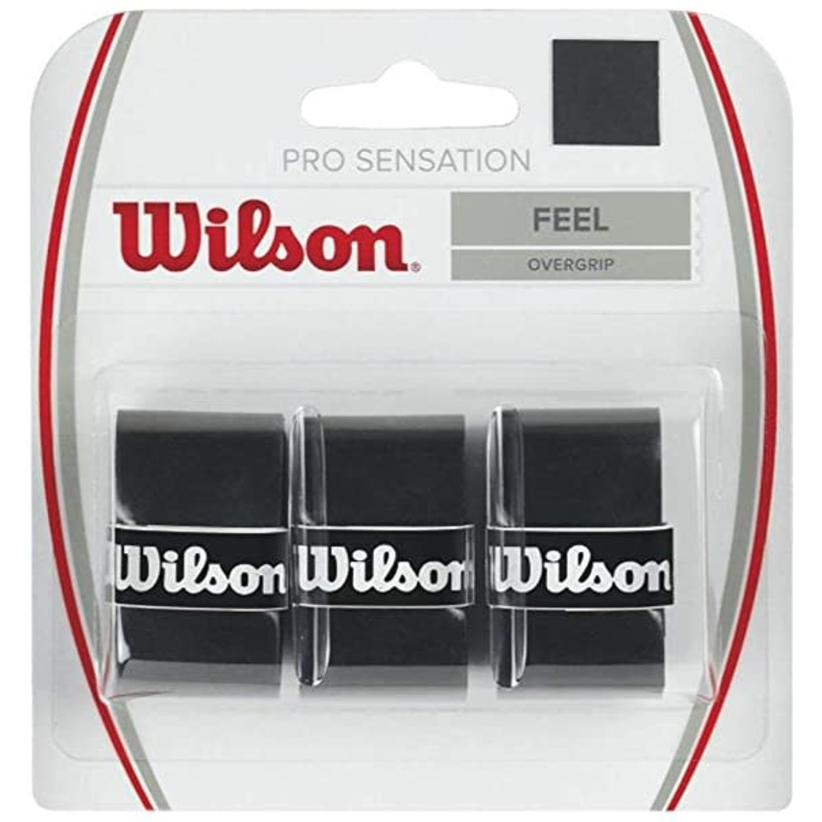 Wilson Wilson Tennis Racquet Grip, Pro Overgrip Sensation, 3-Pack, Blk
