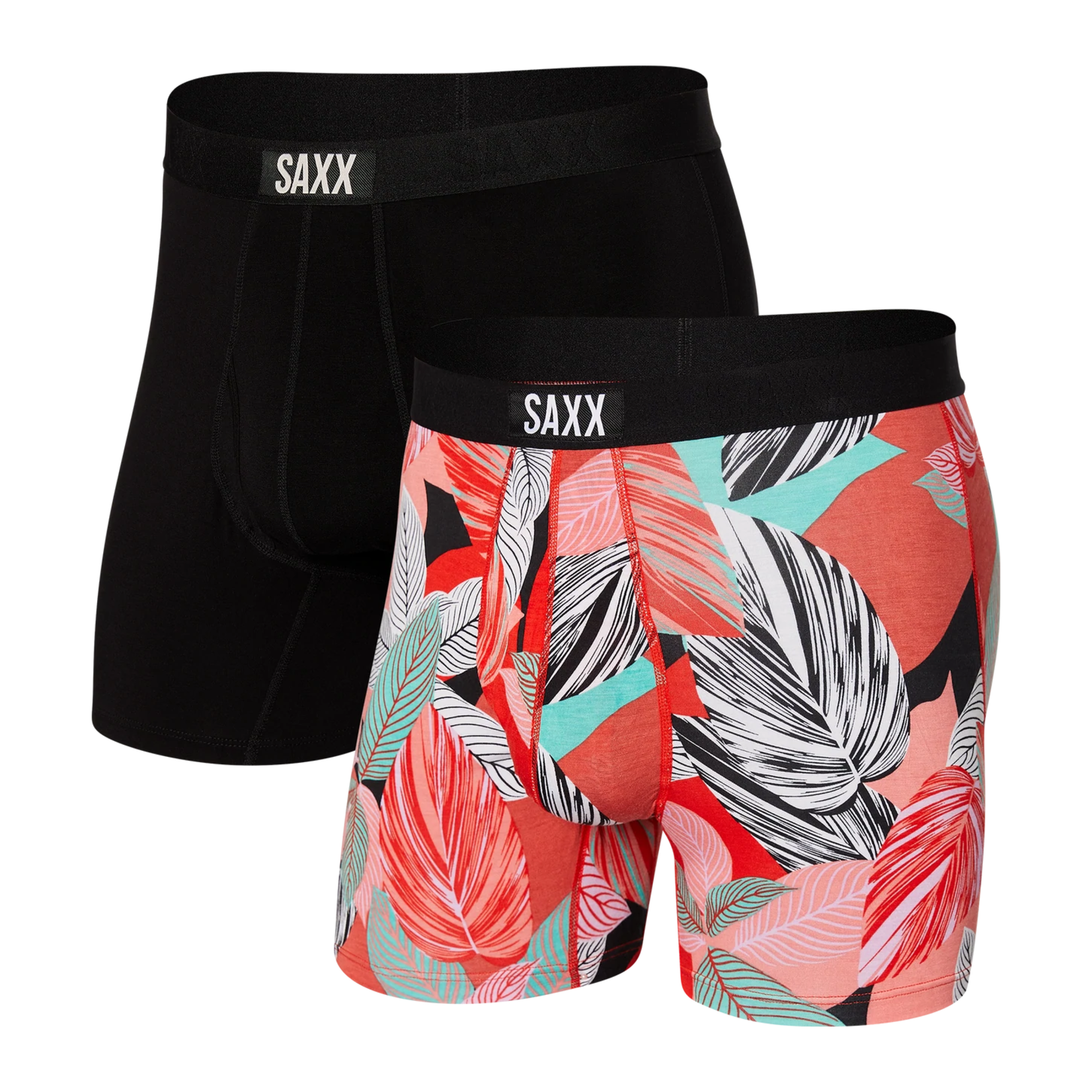 Saxx Saxx Underwear, Ultra Boxer, 2-Pack, Mens, PPB-Pop Trop/Blk - Time-Out  Sports Excellence