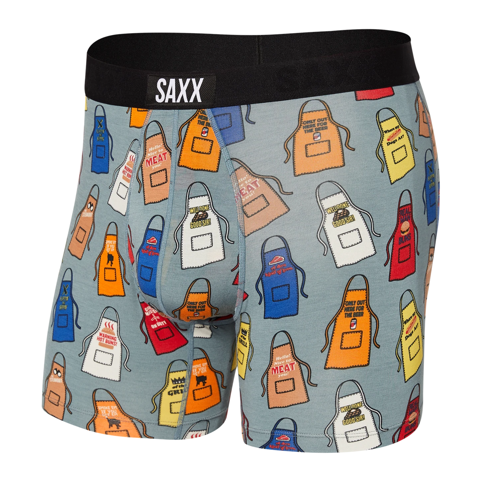 Saxx Saxx Underwear, Vibe Boxer Modern Fit, Mens, GWG-Grillicious/Washed Green