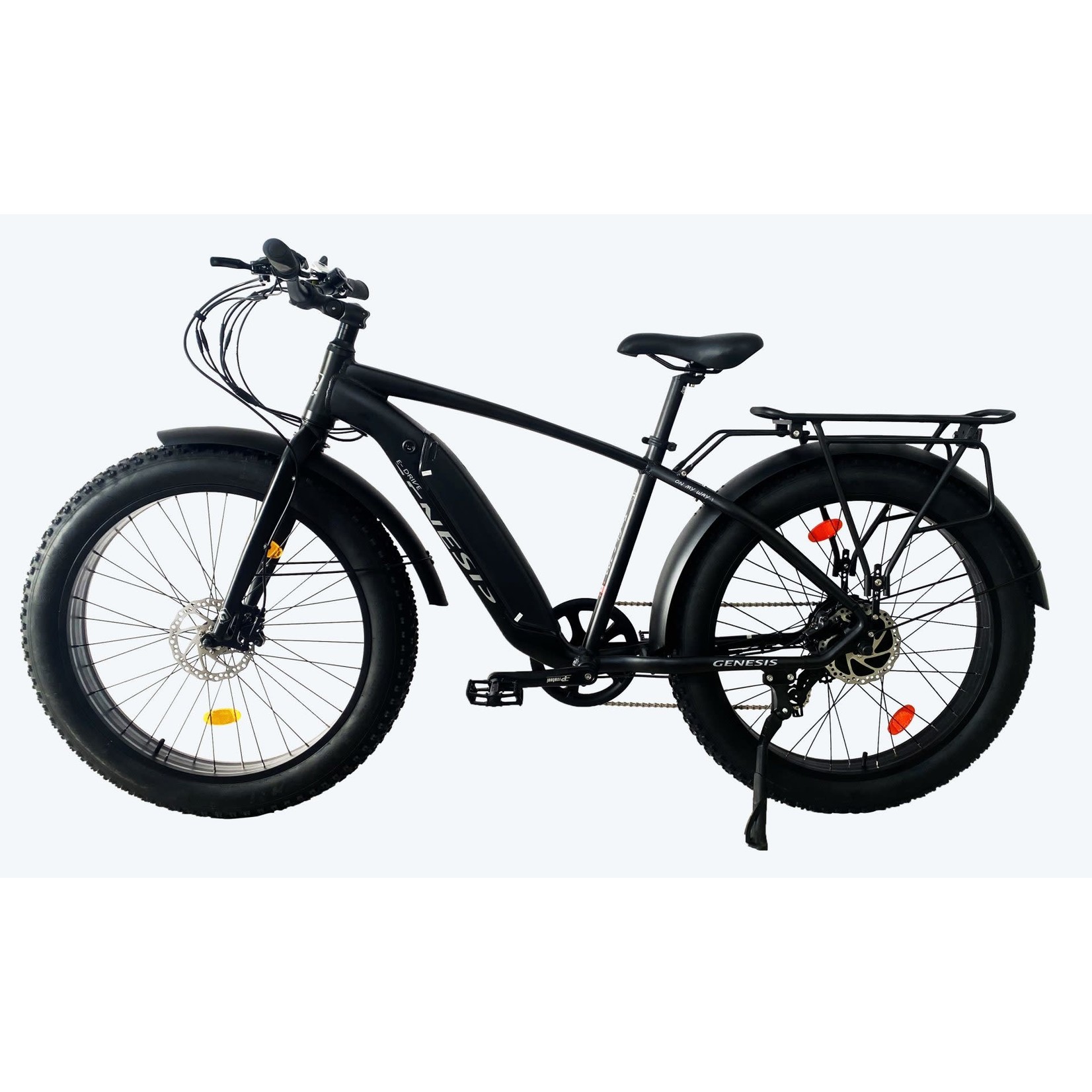 Genesis Electric Bike, Trafik E-300 Fat Tire, Blk/Slv, 17"