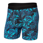 Saxx Saxx Underwear, Platinum Boxer Brief Fly, Mens, LTB-Lush Tropics/Racer Blu