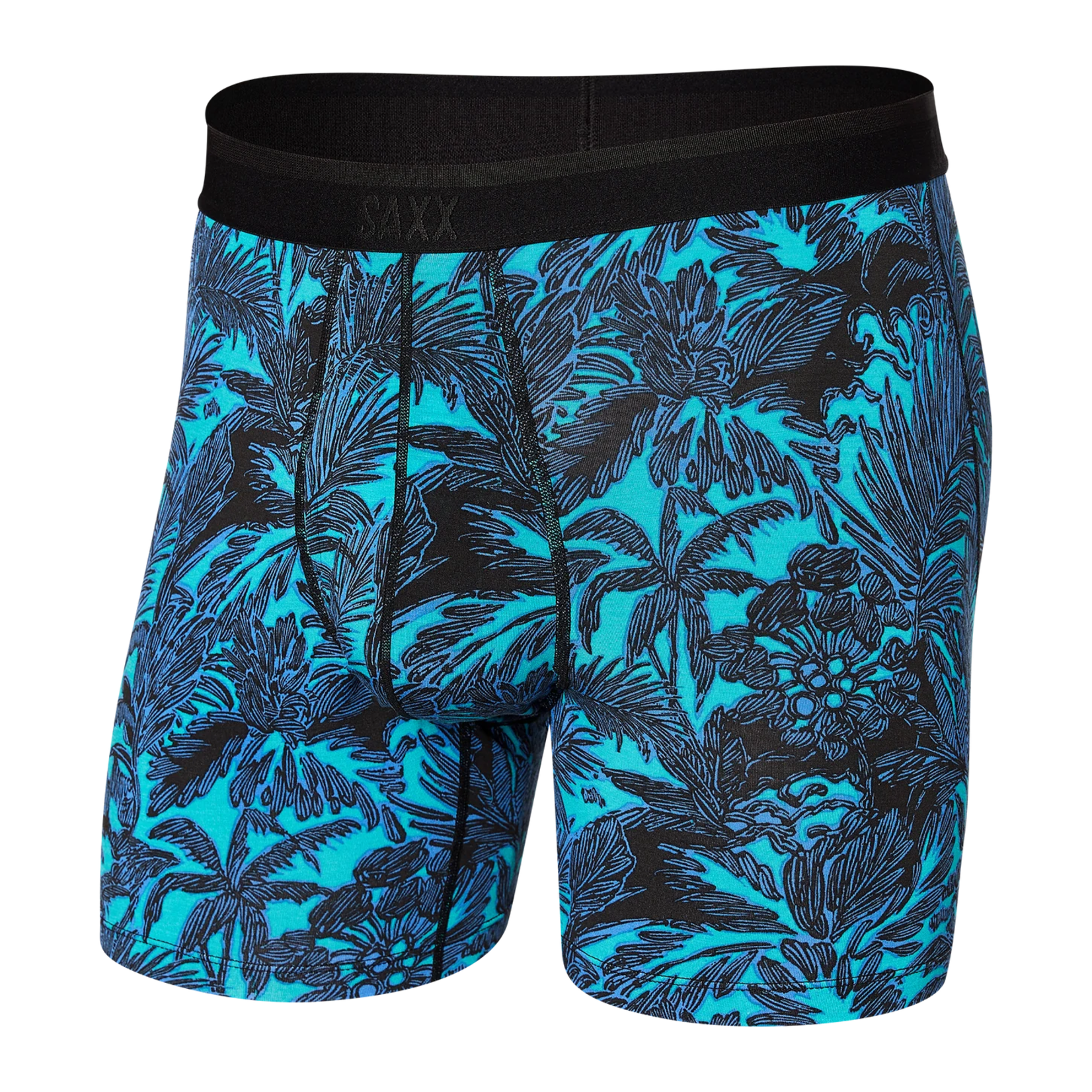 Saxx Saxx Underwear, Platinum Boxer Brief Fly, Mens, LTB-Lush Tropics/Racer Blu