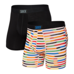 Saxx Saxx Underwear, Vibe Boxer, 2-Pack, Mens, CPS-Cut Paper Stripe/Blk