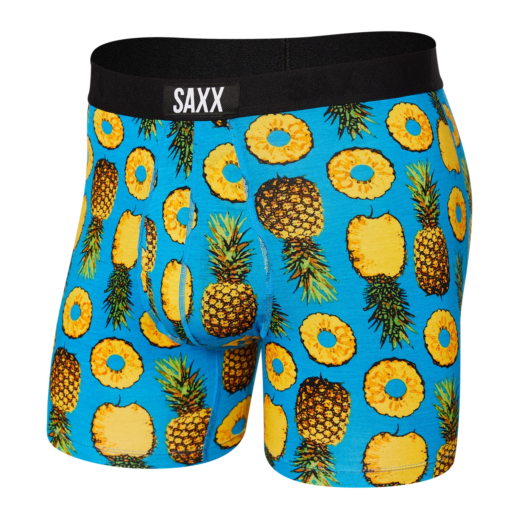 Saxx Saxx Underwear, Ultra Boxer Fly, Mens, PPB-Polka Pineapple/Blu