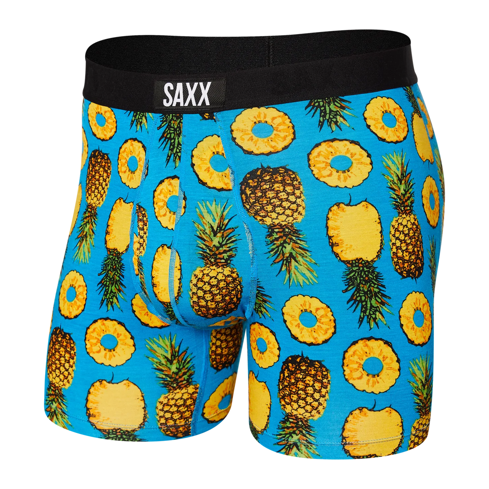 Saxx Saxx Underwear, Ultra Boxer Fly, Mens, PPB-Polka Pineapple/Blu