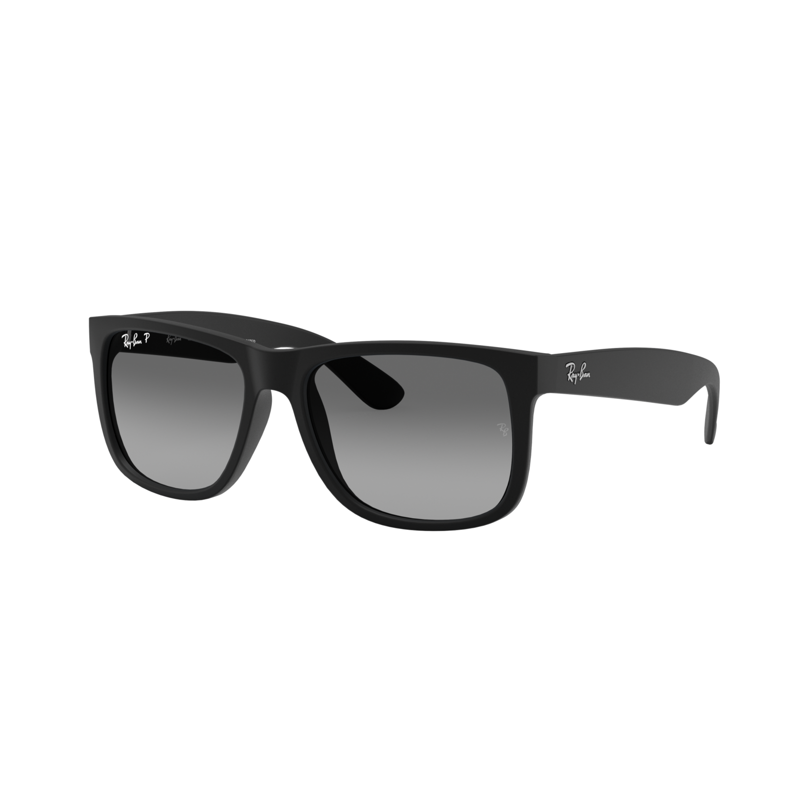 Ray-Ban Ray-Ban Sunglasses, Justin, Rubber Blk, Light Gry Gradient Gry Polarized, 55