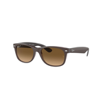 Ray-Ban Ray-Ban Sunglasses, New Wayfarer, Matte Brn on Transparent Brn, Gradient Brn Polarized, 55