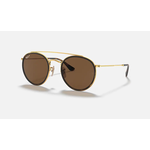 Ray-Ban Ray-Ban Sunglasses, Round Double Bridge, Arista, B-15 Brn Polarized, 51