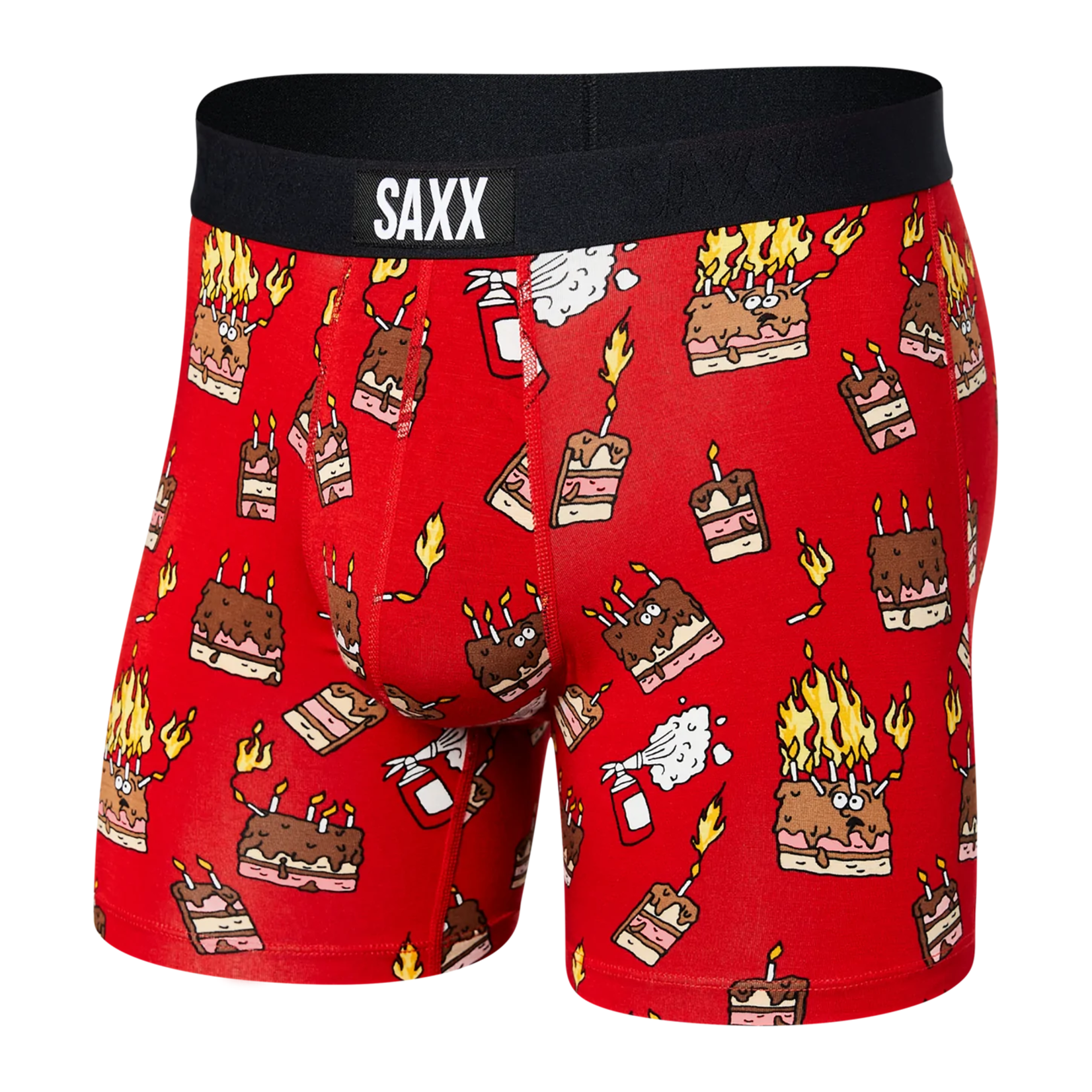 Saxx Saxx Underwear, Vibe Boxer Modern Fit, Mens, FUR-Fired Up/Red