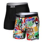 Saxx Saxx Underwear, Volt Boxer Brief, 2-Pack, Mens, PAB-Party At Settlemeirs/Blk