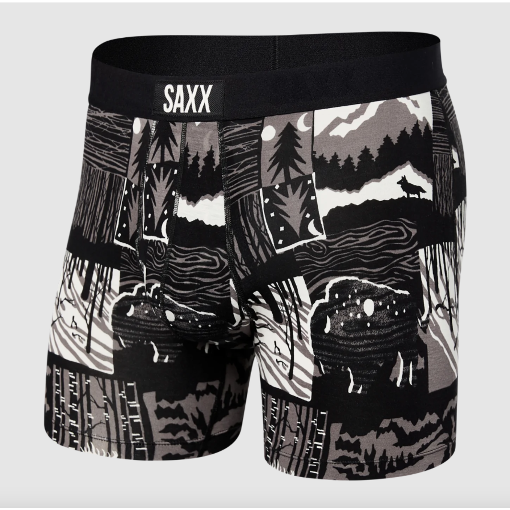 Saxx Saxx Underwear, Vibe Boxer Modern Fit, Mens, WSB-Winter Shadows-Blk