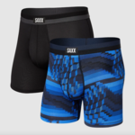 Saxx Saxx Underwear, Sport Mesh BB Fly, 2-Pack, Mens, CSL-Cubic Stripe/Blk