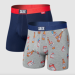 Saxx Saxx Underwear, Ultra Boxer, 2-Pack, Mens, WGB-Winter Gear/Midnight Blu