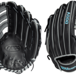 Wilson Wilson Baseball Glove, A500, Reg, 12.5", Blk/Gry/Tropical Blu, Youth