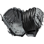 Wilson Wilson Baseball Glove, A360, Reg, 12", Blk/Blk, Youth