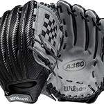 Wilson Wilson Baseball Glove, A360, Reg, 12.5", Blk/Blk, Youth
