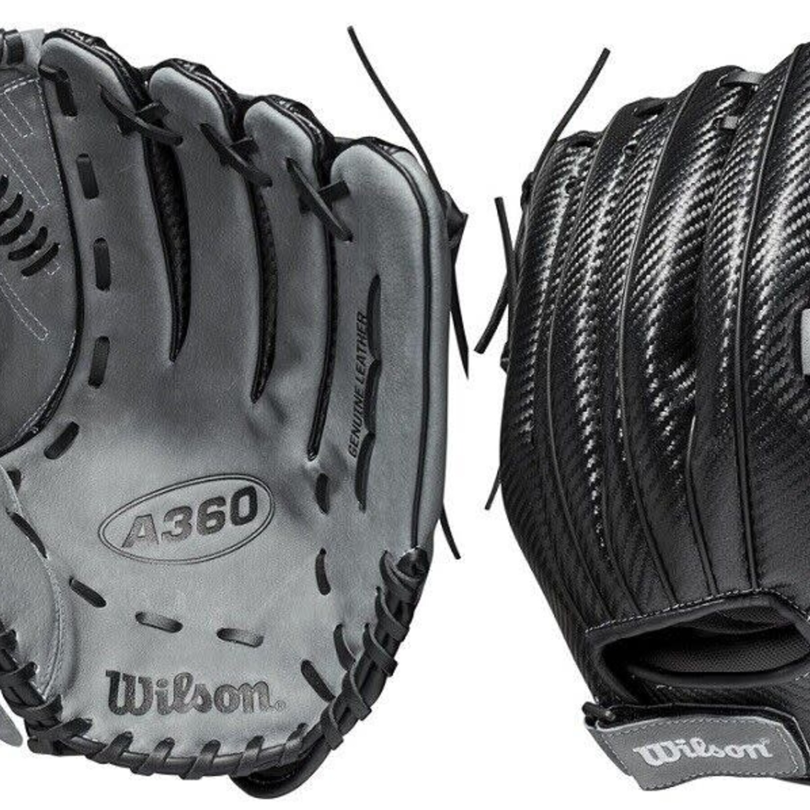 Wilson Wilson Baseball Glove, A360, Reg, 13", Slowpitch, Gry/Blk