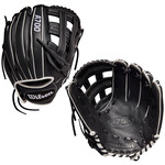 Wilson Wilson Baseball Glove, A700 Fastpitch, Reg, 12", Infield Pattern, Blk/Wht