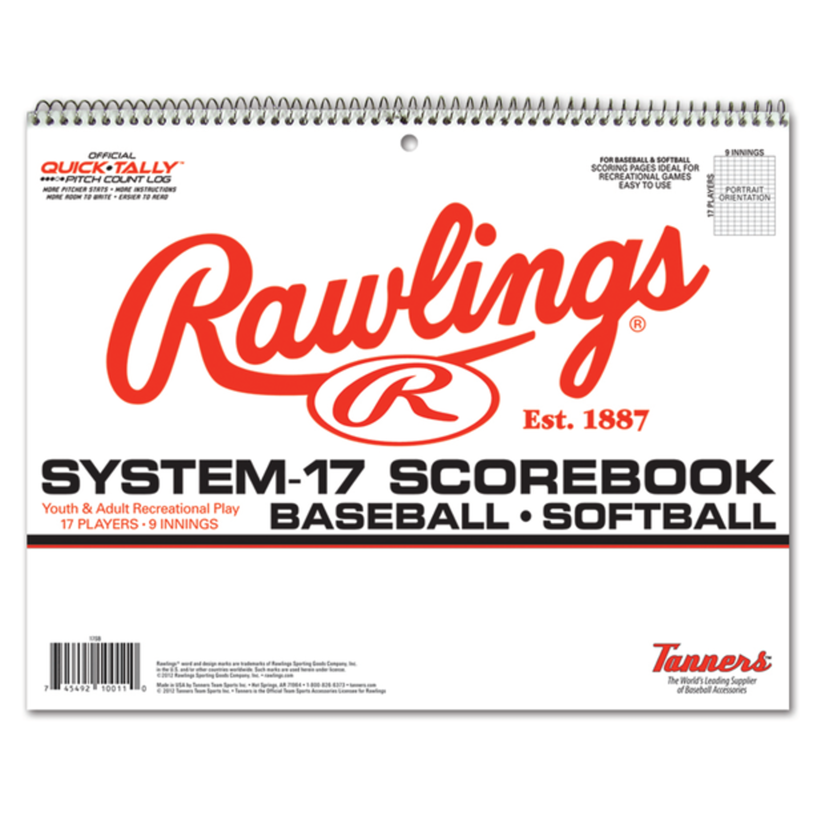 Rawlings Rawlings Baseball Scorebook, System-17