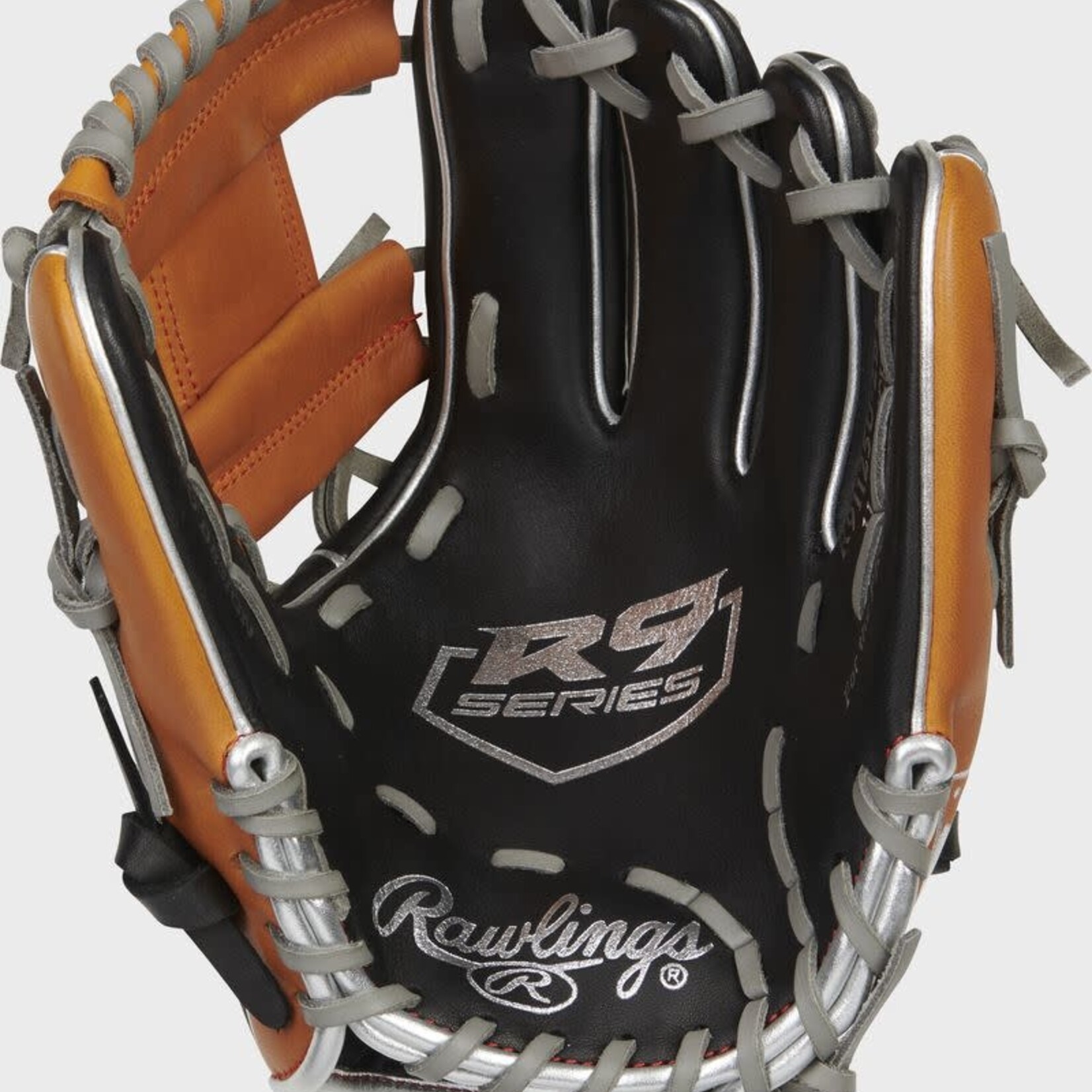 Rawlings Rawlings Baseball Glove, R9 Contour Series, R91125U-2BT, 11.25”, Blk/Tan, Reg, Youth