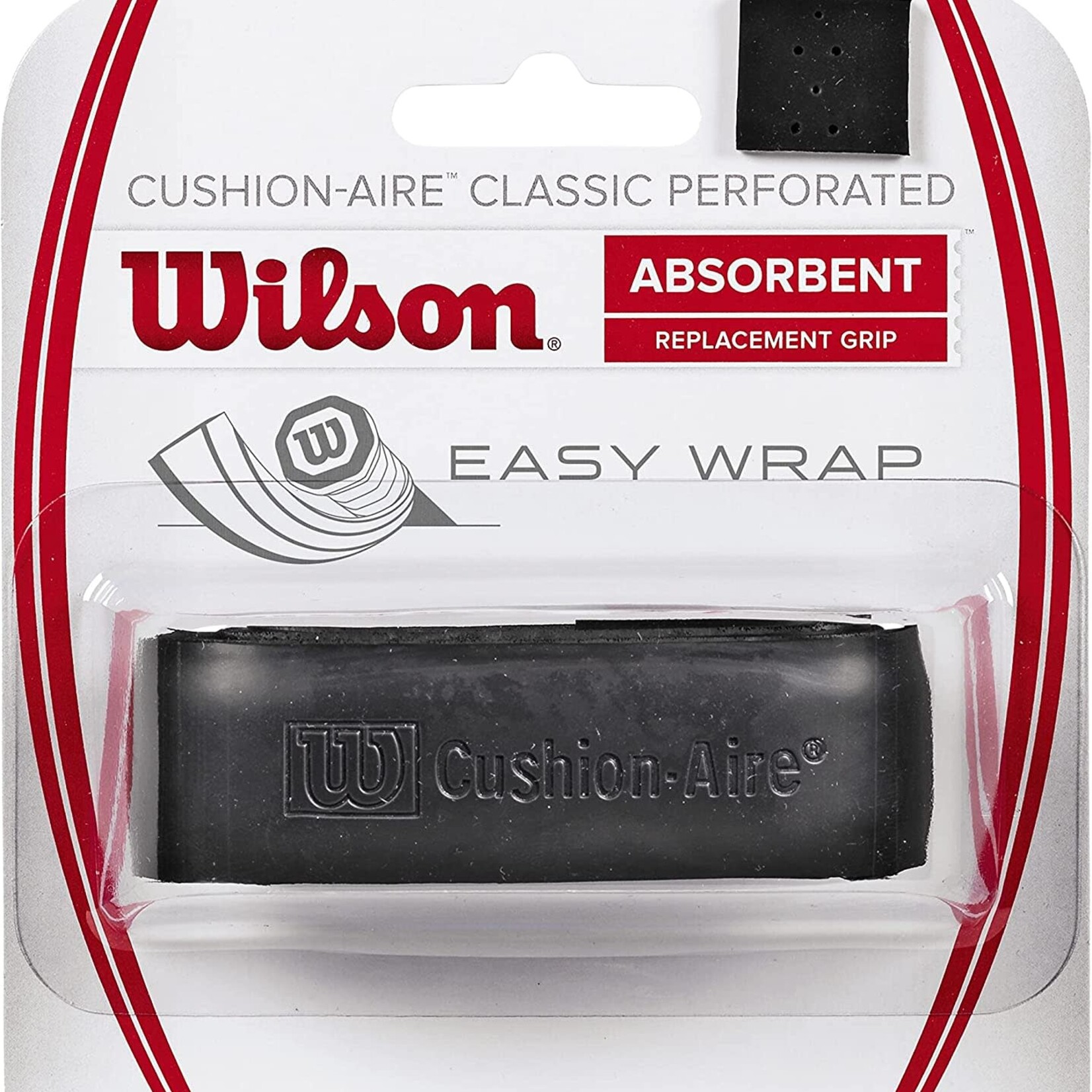 Wilson Wilson Tennis Racquet Grip, Cushion-Aire Classic Perforated, Blk