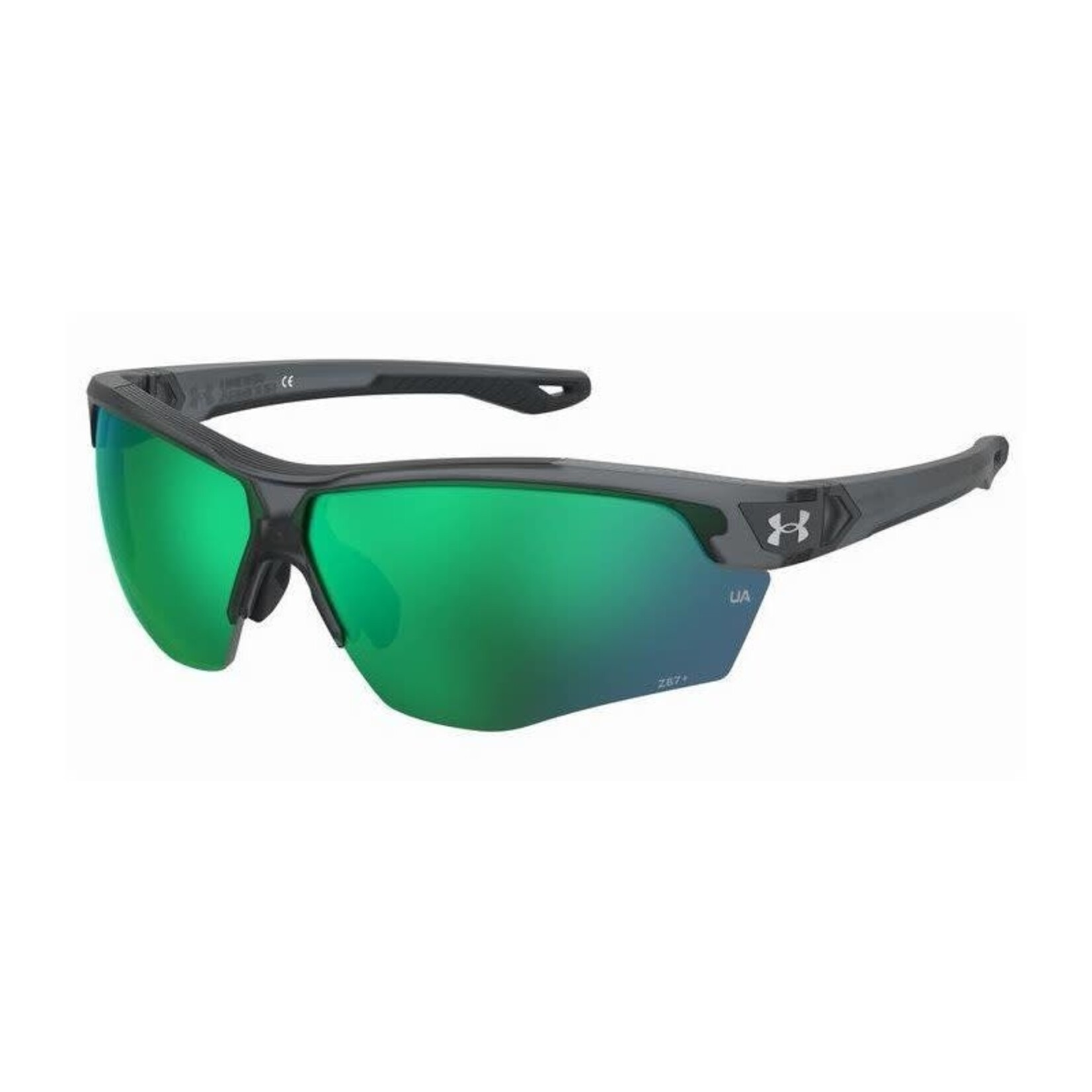 Under Armour Under Armour Sunglasses, Yard Dual, Matte Transparent Pitch Gry, Emerald Mirror