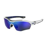 Under Armour Under Armour Sunglasses, Yard Pro Jr, Matte Wht/Roy/Jet Gry, Baseball Tuned Blu Mirror