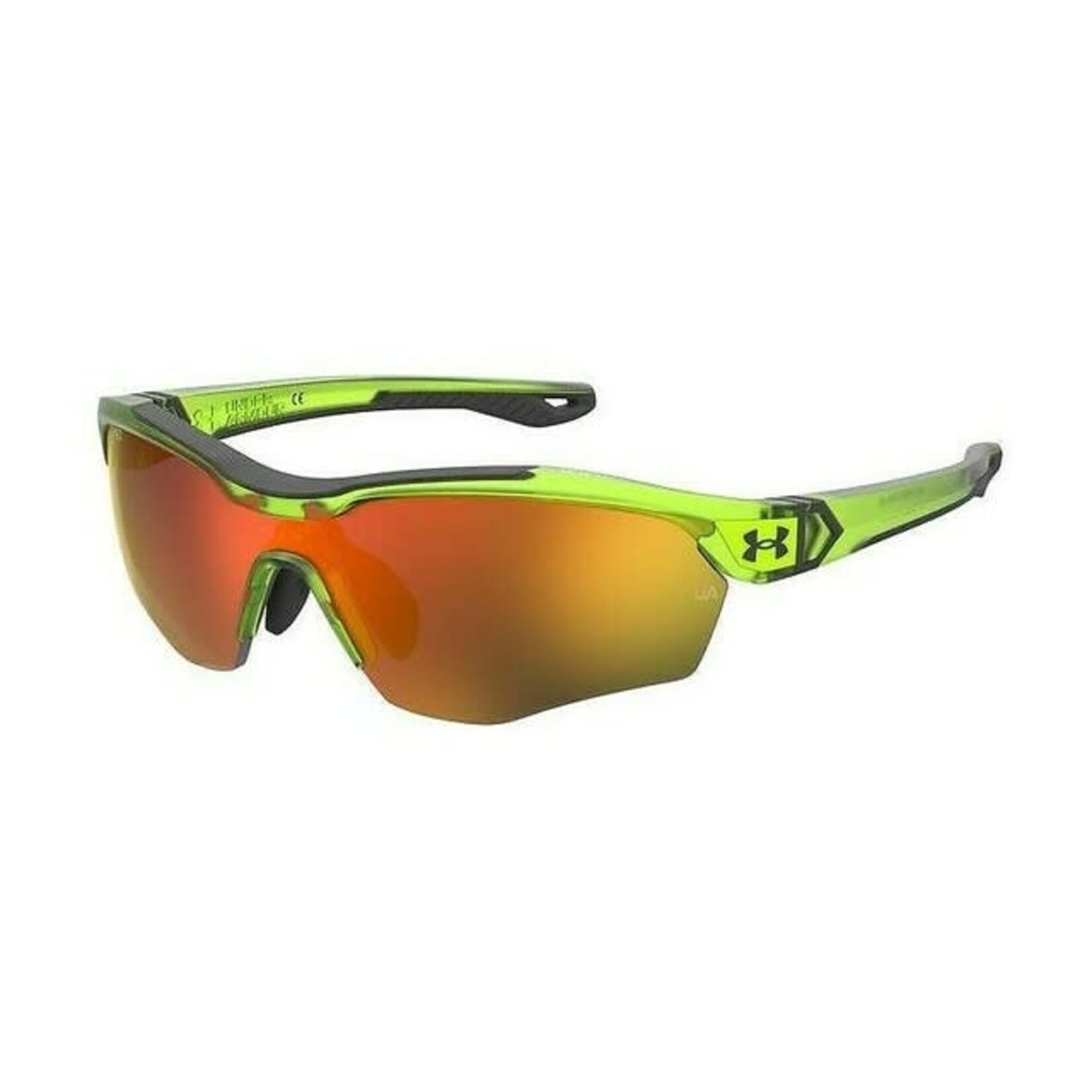 Under Armour Under Armour Sunglasses, Yard Pro Jr, Matte Transparent Lime Surge/Jet Gry, Baseball Tuned Org Mirror
