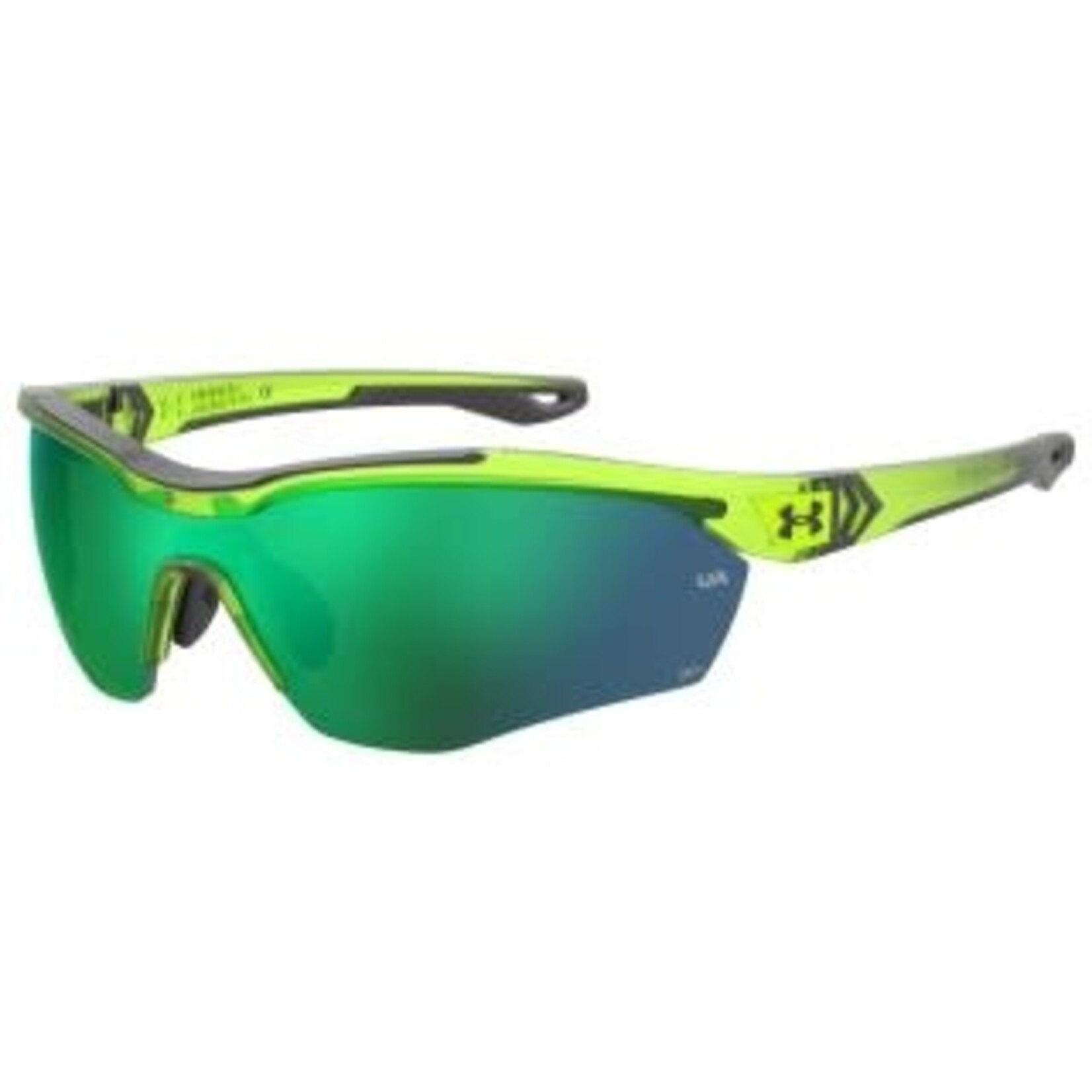 Under Armour Under Armour Sunglasses, Yard Pro, Matte Transparent Lime Surge/Jet Gry, Emerald Mirror
