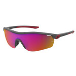 Under Armour Under Armour Sunglasses, Gametime Jr, Solid Jet Gry/Red, Infrared Mirror
