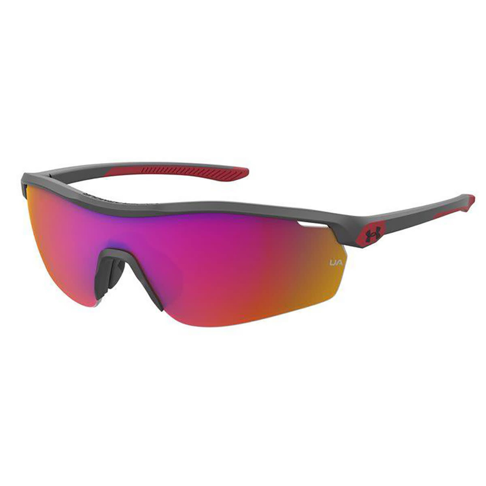 Under Armour Under Armour Sunglasses, Gametime Jr, Solid Jet Gry/Red, Infrared Mirror