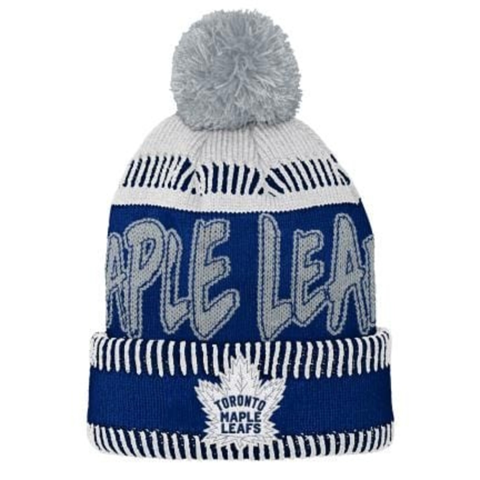 Outerstuff Outerstuff Toque, Script Cuffed Knit Pom, NHL, Toronto Maple Leafs, Youth