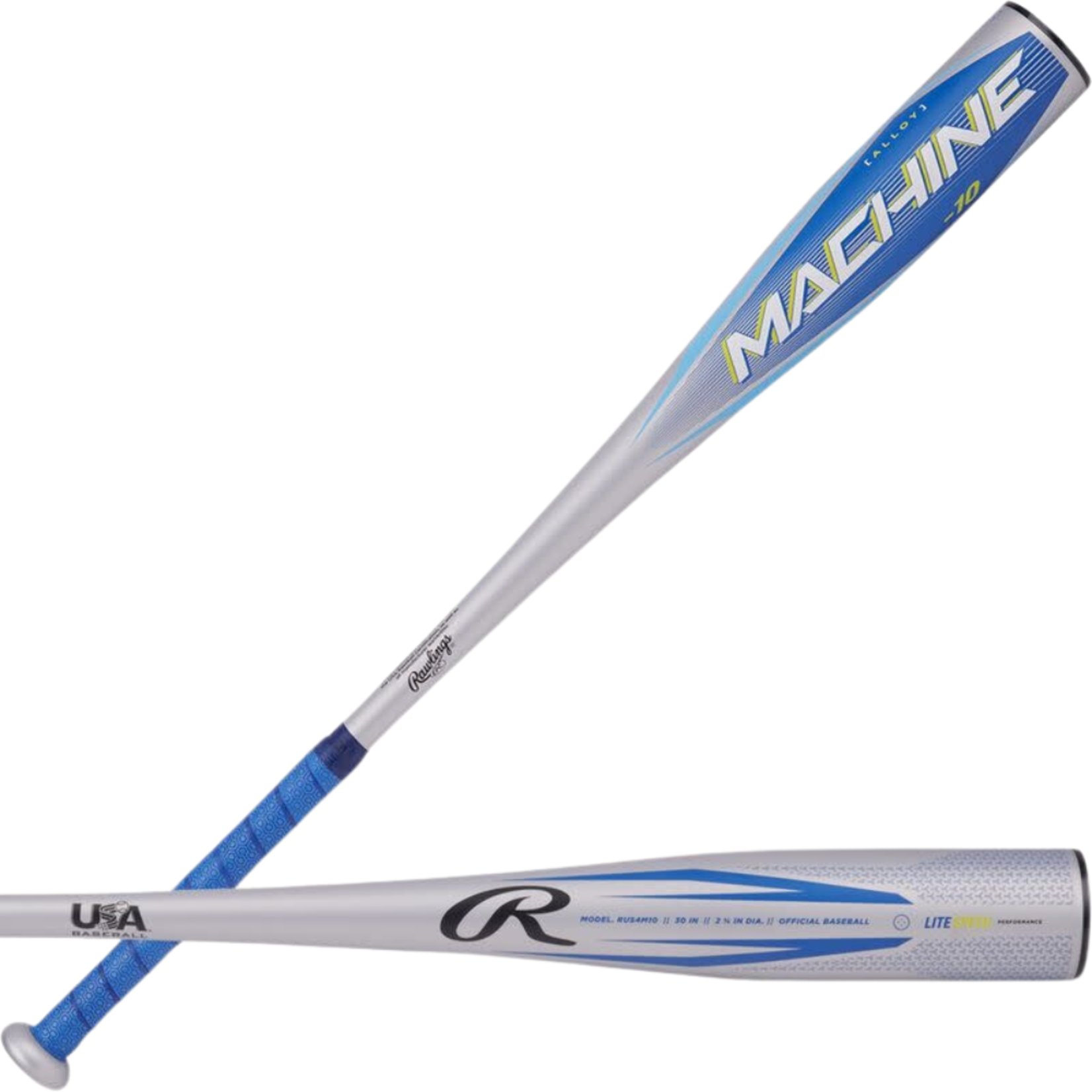 Rawlings Rawlings Baseball Bat, Machine RUS4M10, 2 5/8”, -10