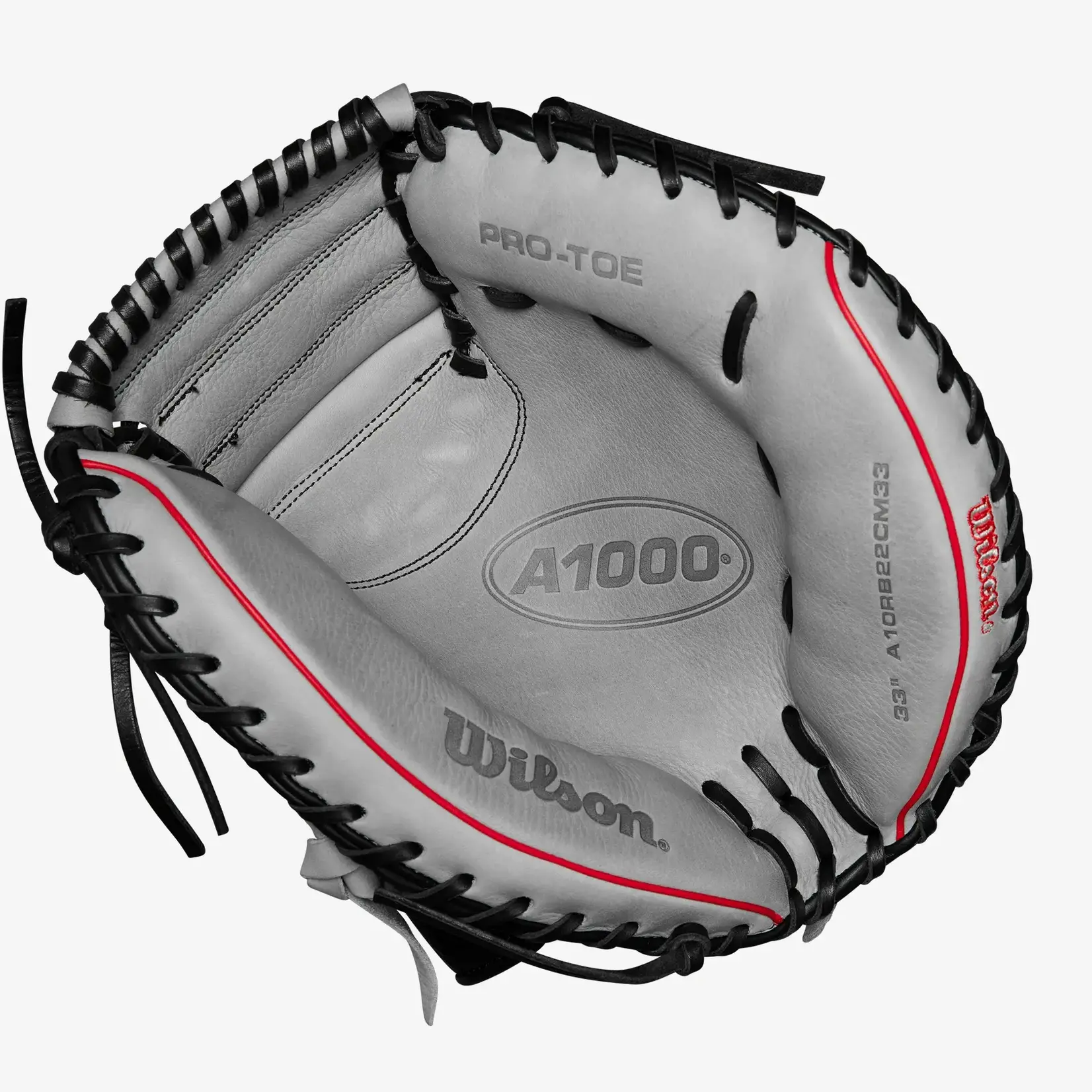 Wilson Wilson Baseball Glove, A1000 CM33, Reg, 33", Catchers Mitt, Gry/Blk/Red