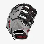 Wilson Wilson Baseball Glove, A1000 1620, 12.5", Reg, Blk/Gry/Wht, First Base Mitt