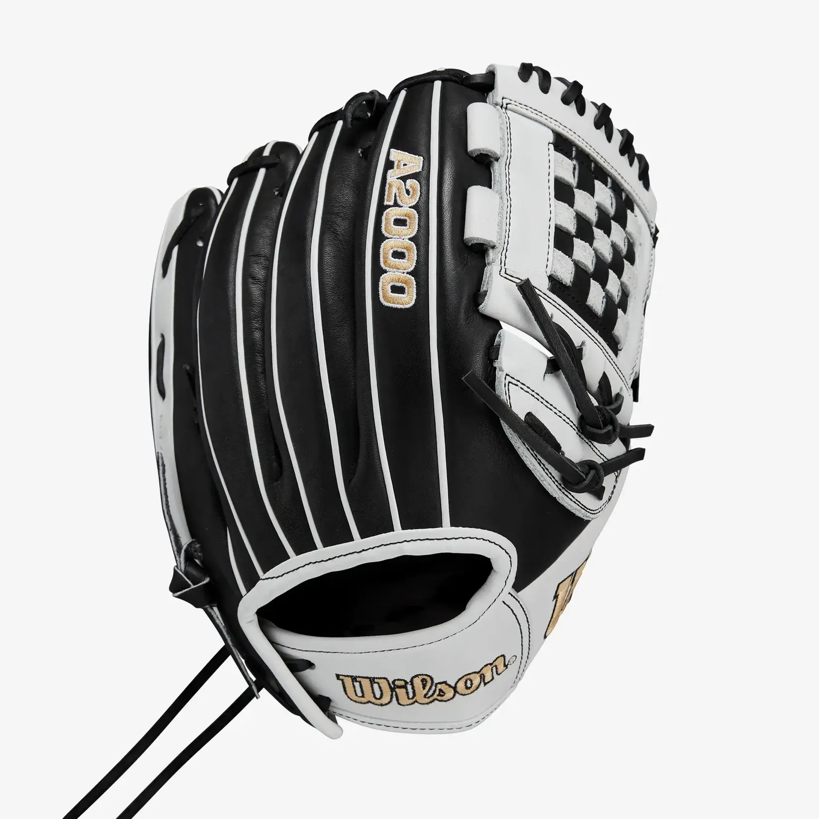 Wilson Wilson Fastpitch Glove, A2000FP P12, 12", Reg, Blk/Wht/Blonde