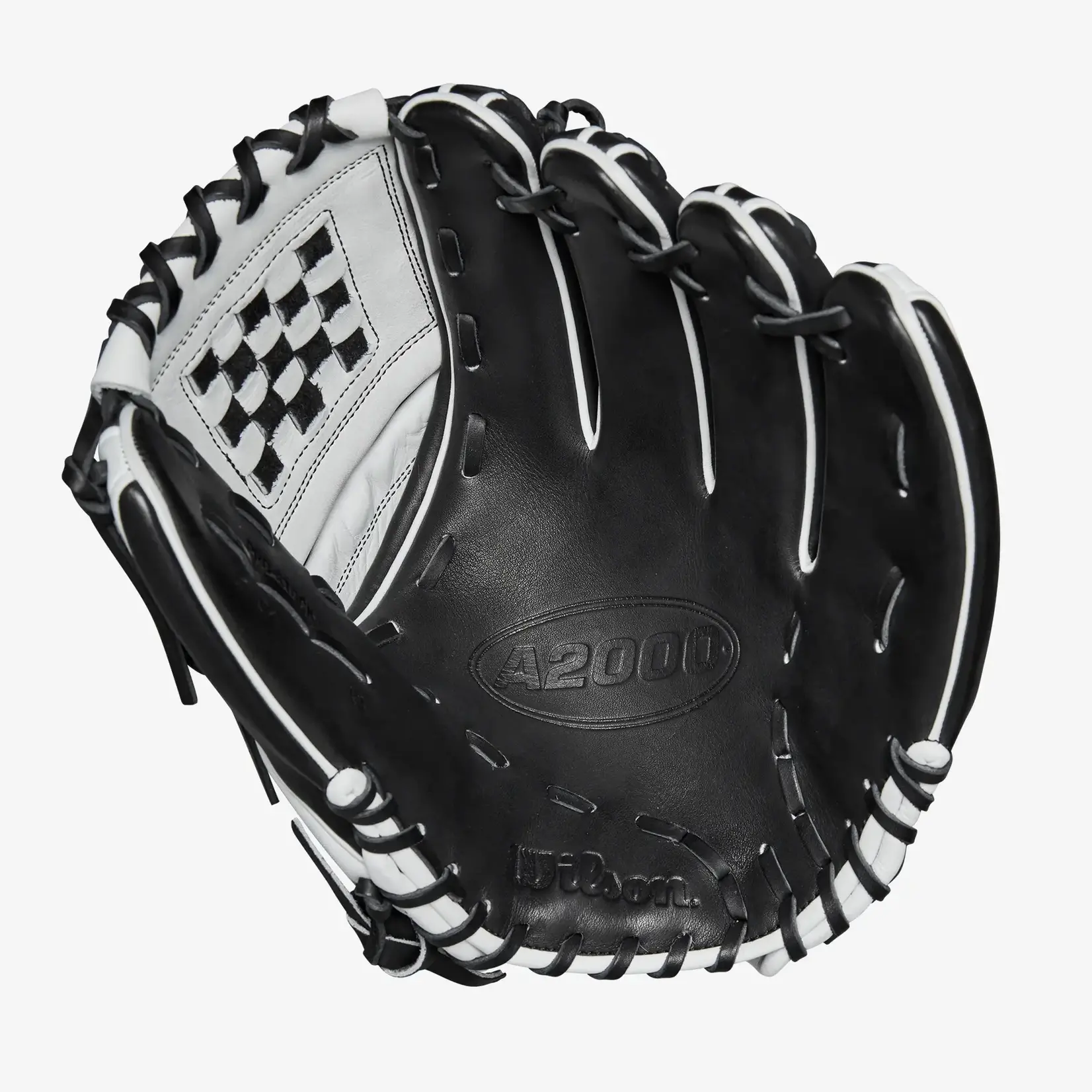 Wilson Wilson Fastpitch Glove, A2000FP P12, 12", Reg, Blk/Wht/Blonde