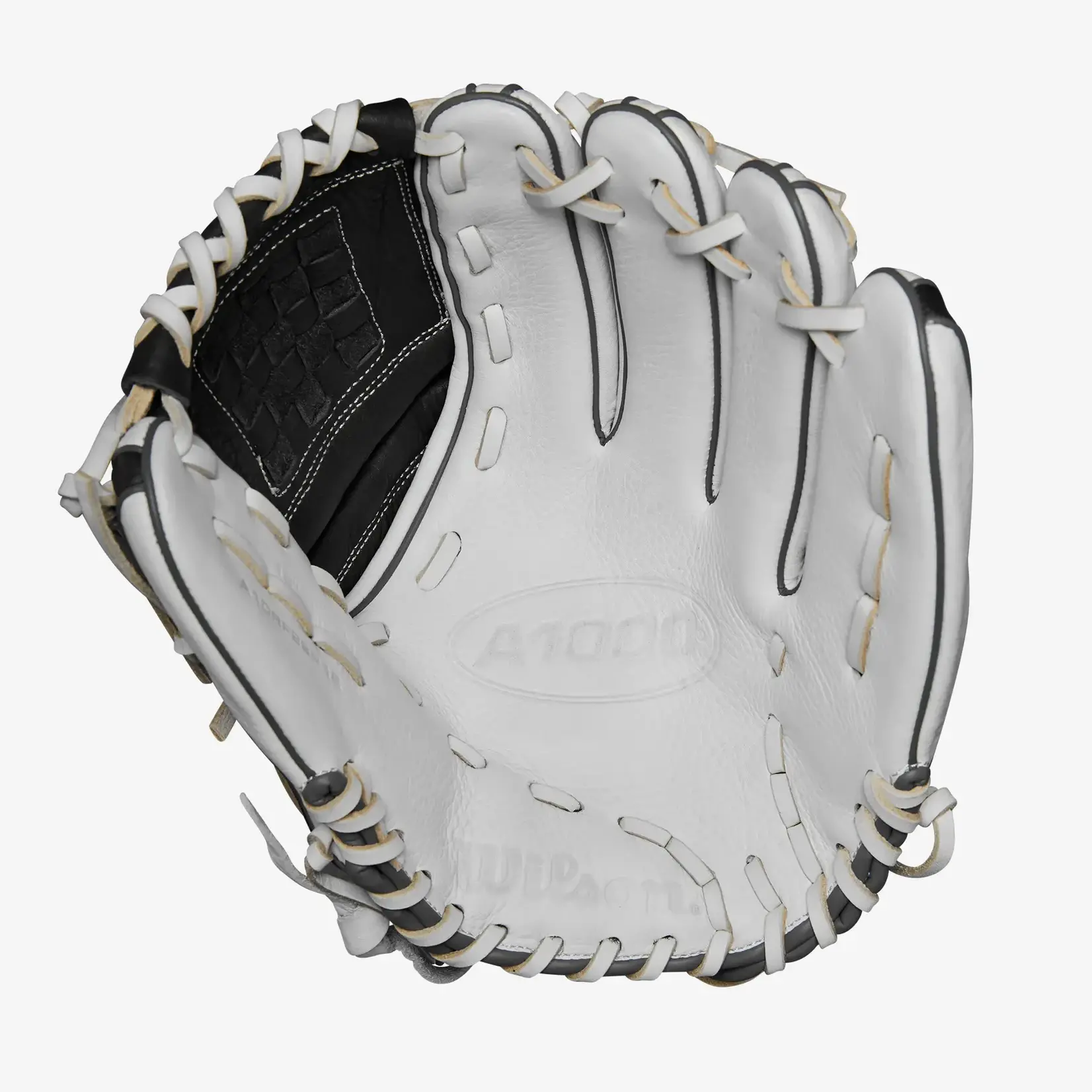 Wilson Wilson Fastpitch Glove, A1000 P12, 12", Reg, Wht/Blk