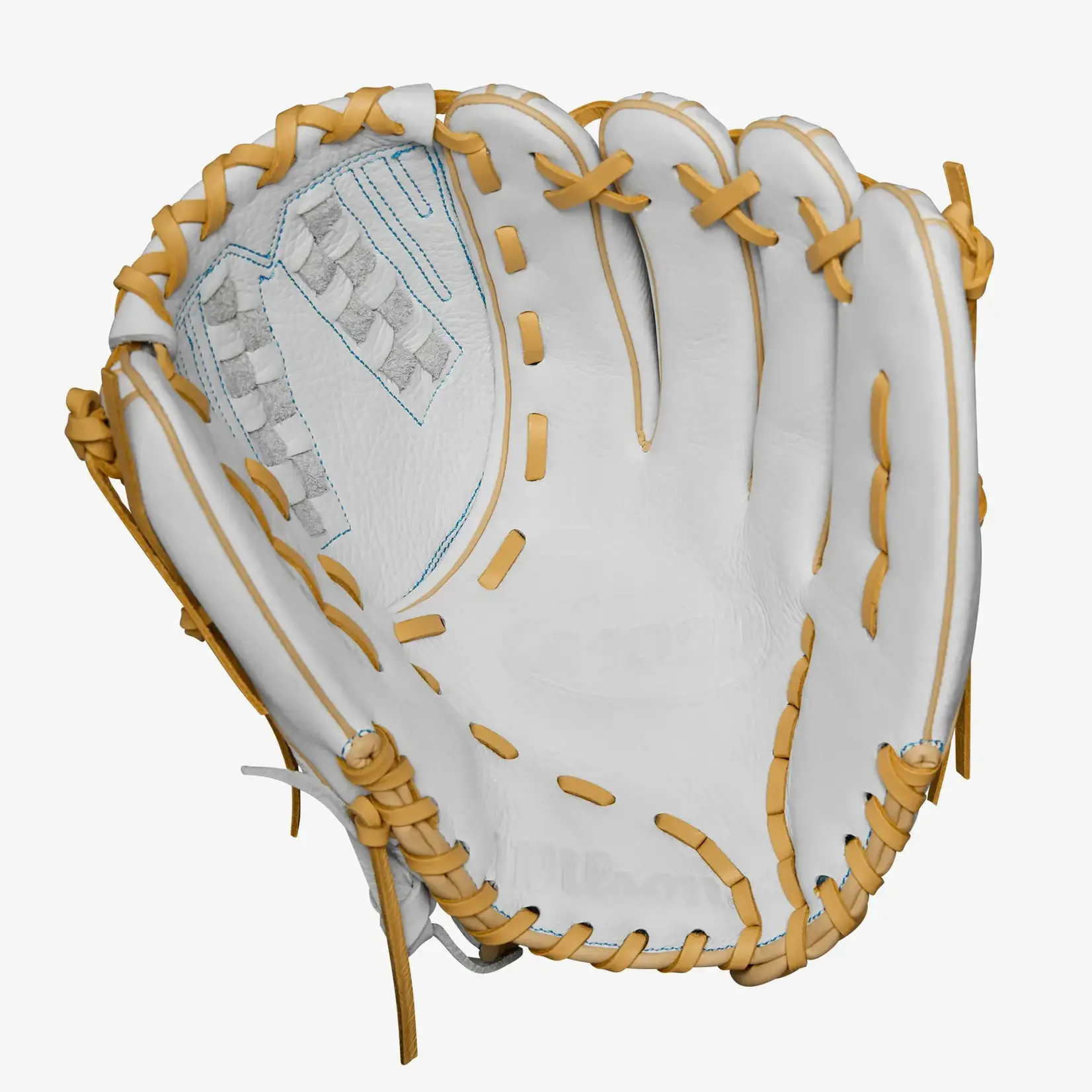Wilson Wilson Baseball Glove, A1000 V125, Reg, 12", Fastpitch, Wht/Blonde/Victory Blu
